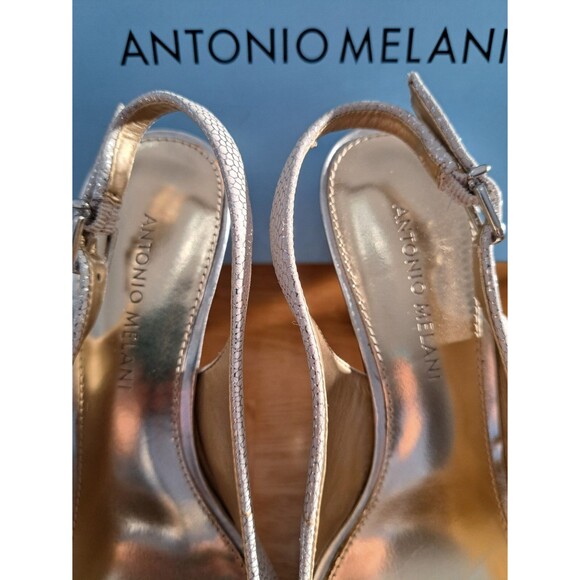 Antonio Melani Silver Rhinestone 4" Platform Heels Size 8.5 Prom Party Pageant - Picture 4 of 10